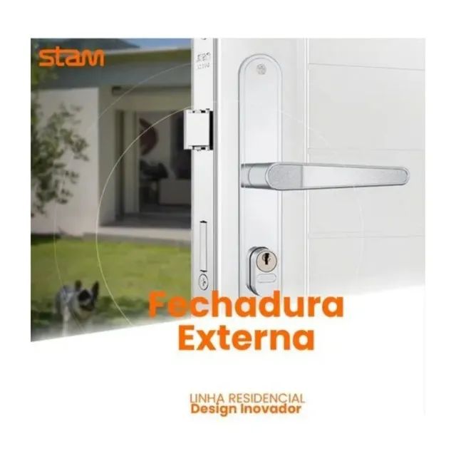 Fechadura 501/03-02 Externa Stam para Porta De Ferro Inox  - Foto 4