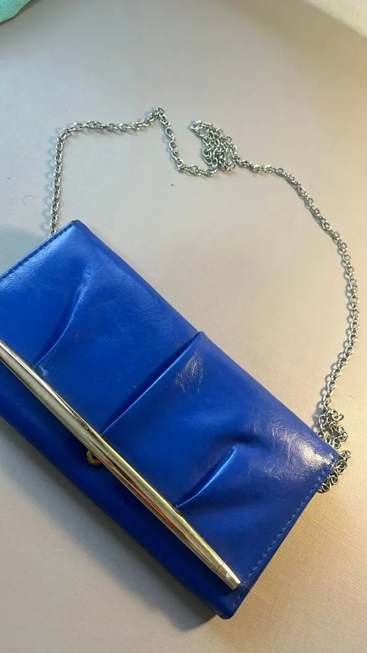 carteira vintage azul