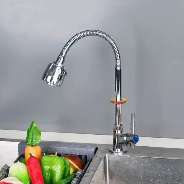 Inox Prata Torneira com chuveiro com rotação de 360° Cozinha Luxo Bancada e Parede 