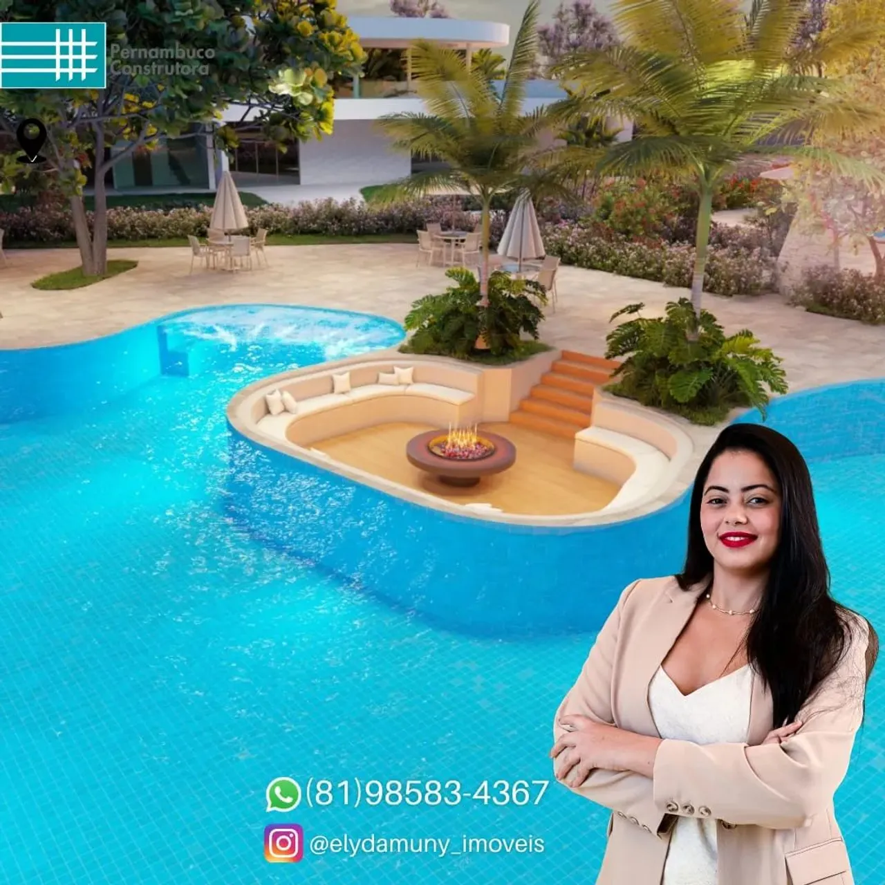 Flats Studios á Venda em Resort Completo na Praia de Muro Alto