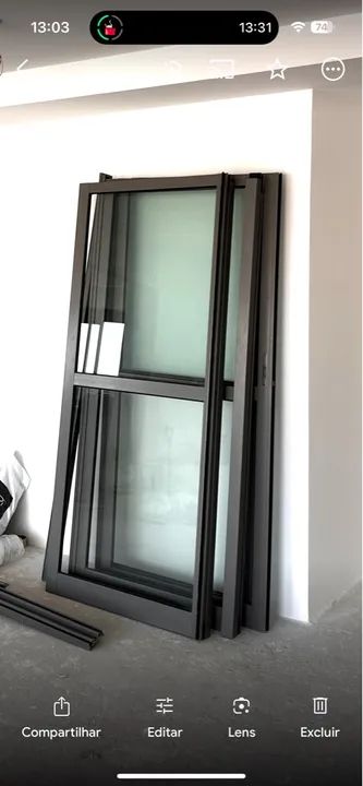 Porta balcão moderna cor grafite