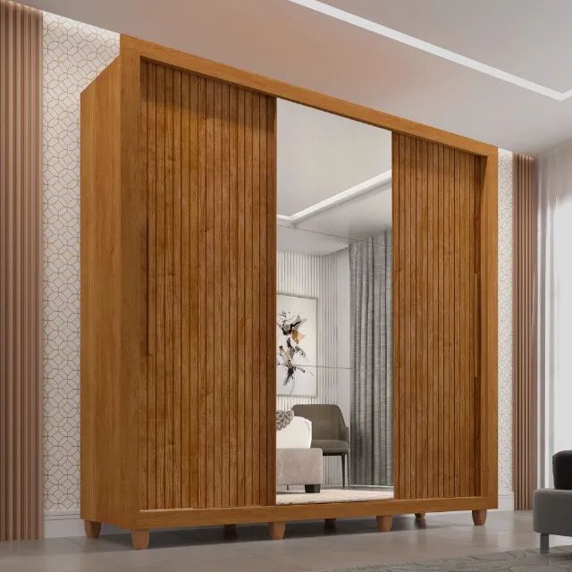Maravilhoso Roupeiro Panamá 1 Porta Espelhada - Entrega e montagem grátis p/ Fortaleza