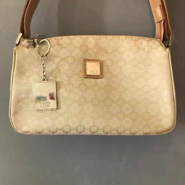 Bolsa De Obro Marrom e Creme Em Couro Da Marca Splé  - Foto 4