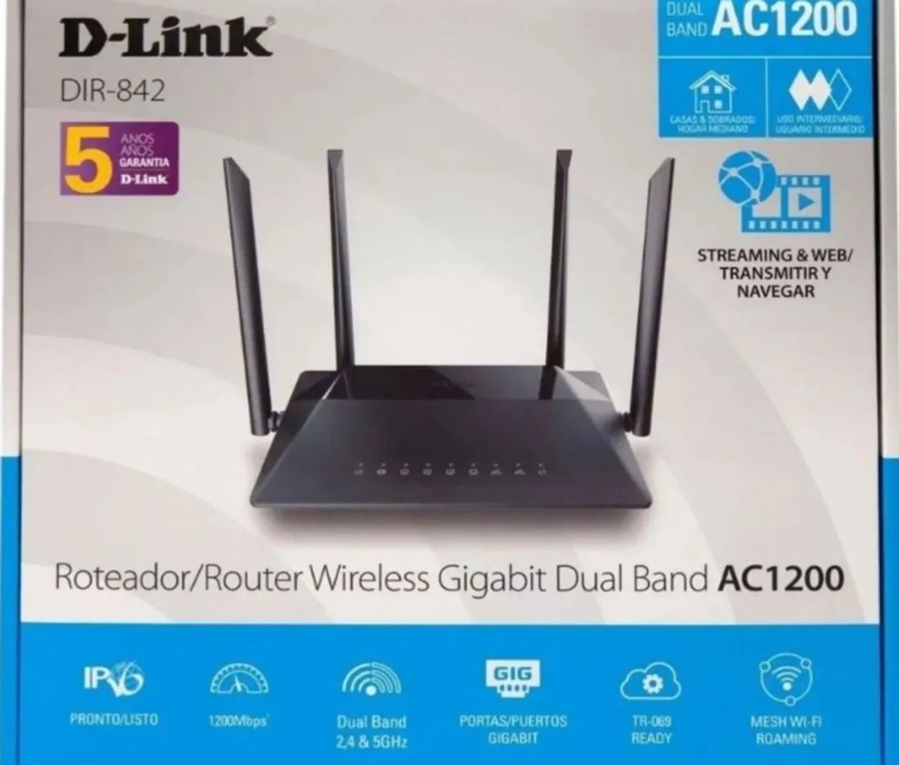 Roteador Wi-fi  D-Link  Dir-825 AC1200 - Dual Band 2.4 Ghz - 1 Porta USB - 4 Antenas - Foto 4