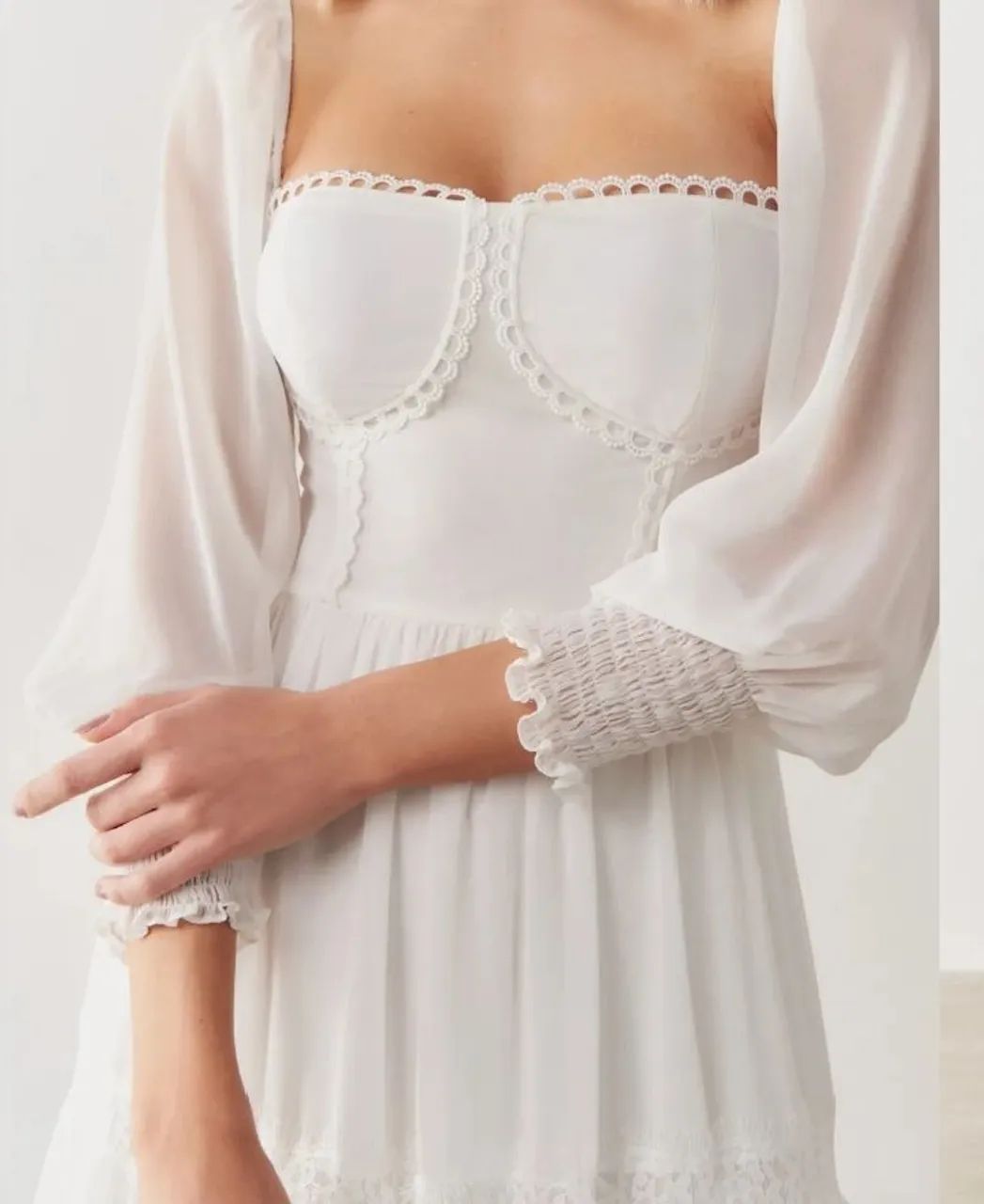 Vestido branco Midi Tam M - Foto 3