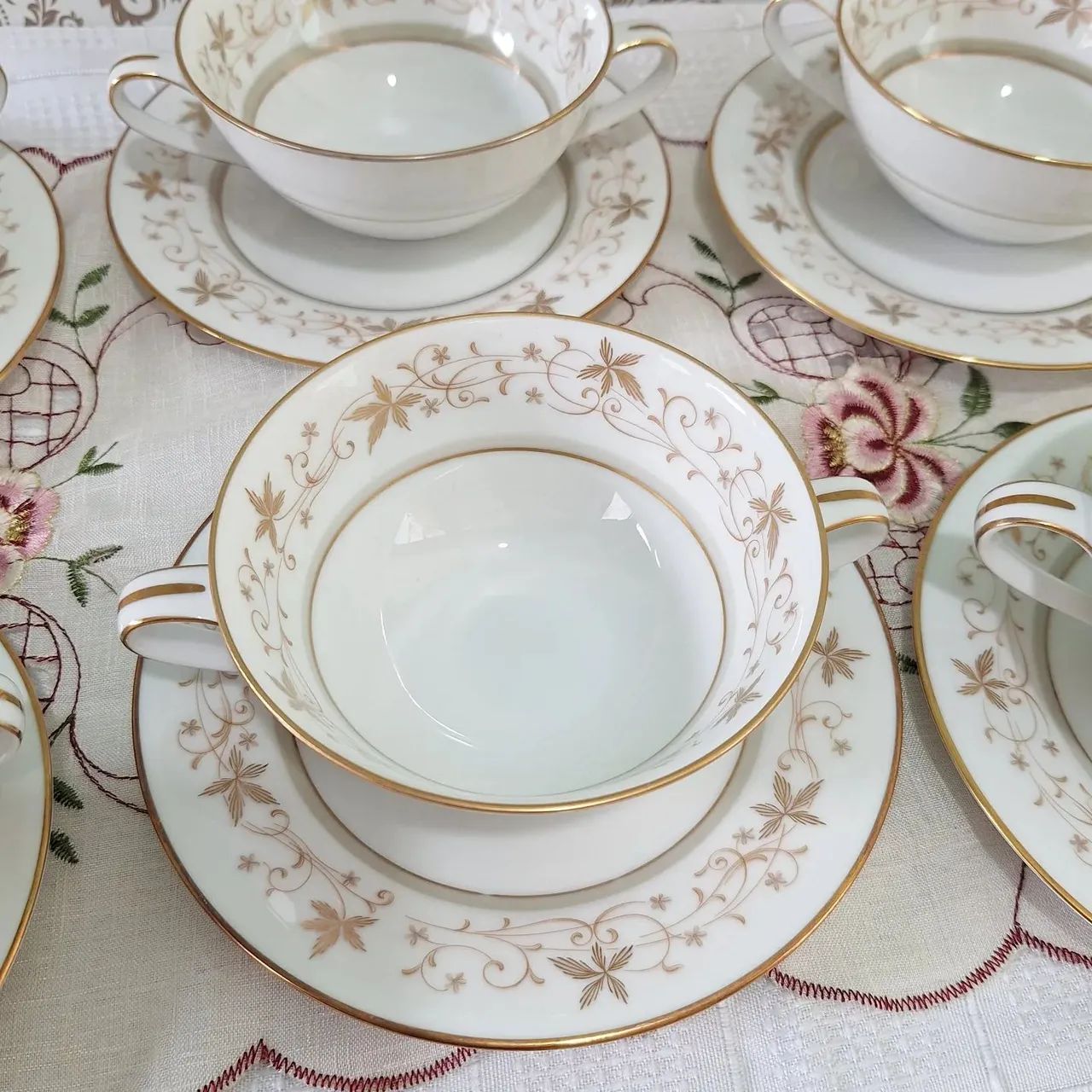 Jogo consomês porcelana japonesa Noritake  - Foto 3