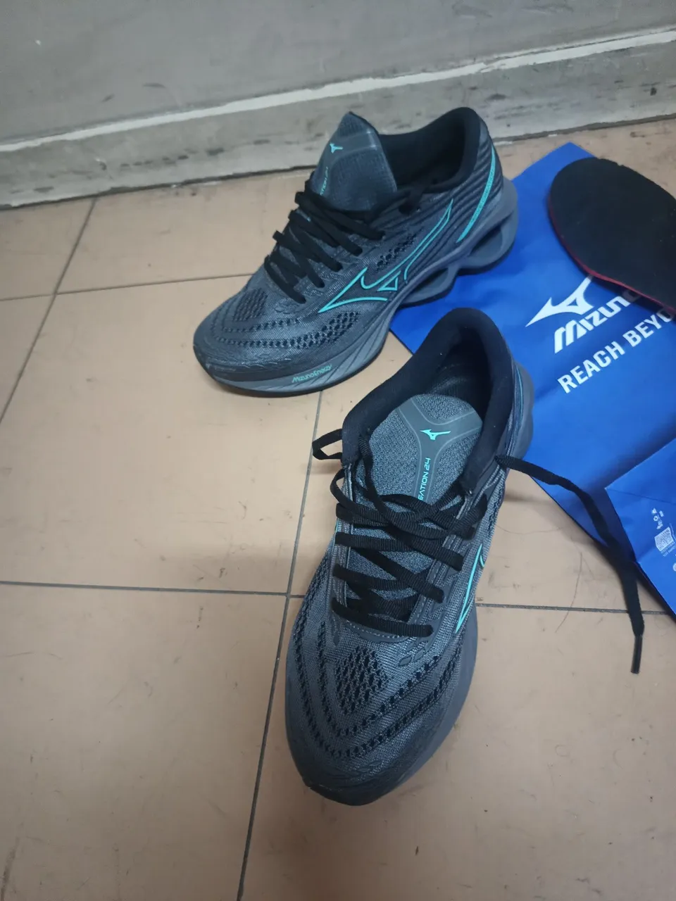 Tênis Mizuno Wave Horizon 6 - Cinza/Azul