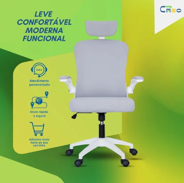 Cadeira Executiva Escritório Ergonômica Apoio Lombar Tela Mesh Confortável C7 Neo - Office - Foto 6