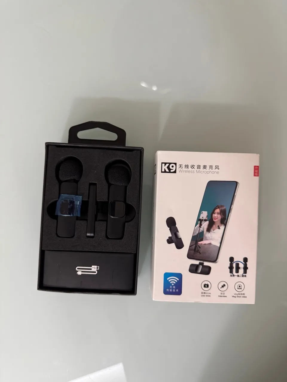 Microfone Sem Fio K9 para Smartphones e Câmeras