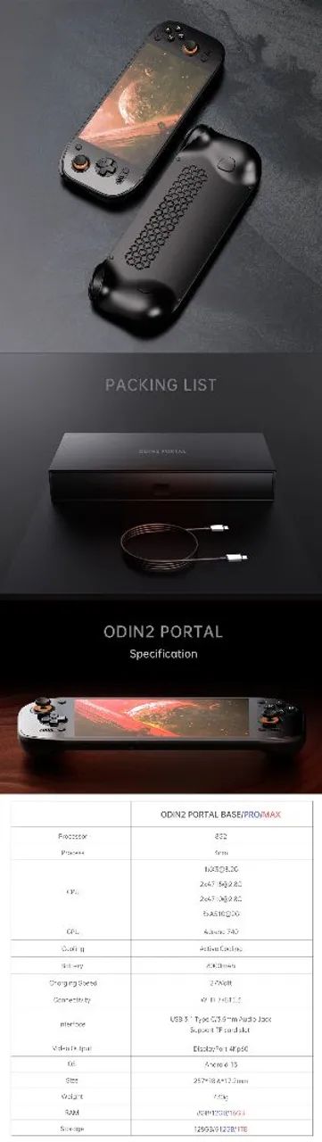 Ayn odin 2 portal pro 12gb 512gb Novo Lacrado - Consoles de Vídeo