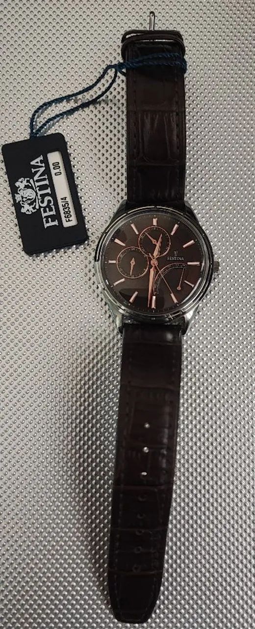 Relógio Festina retro couro marrom  - Foto 2
