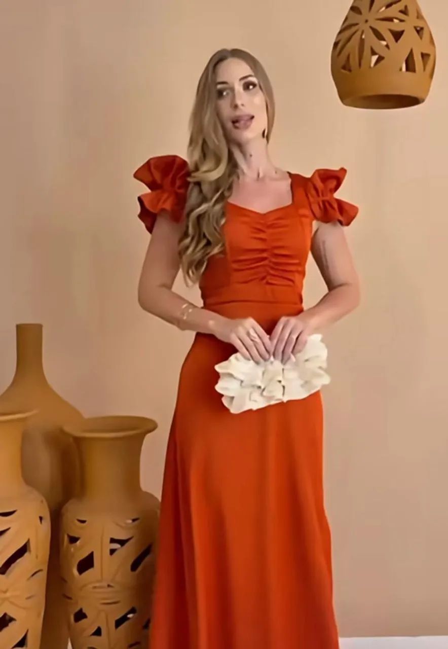 Vestido de festa Terracota