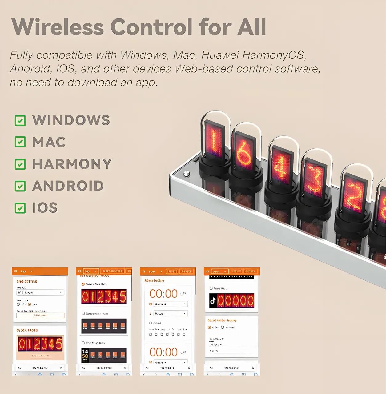 Relógio Eletrônico com Simulação de Tubo Nixie - 5V - USB - Semi Novo na Caixa - Foto 5