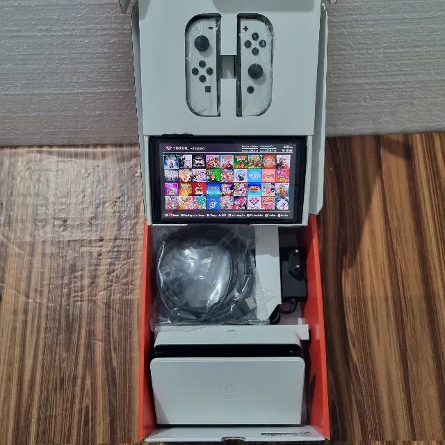 Nintendo Switch Oled Desbloqueado 64GB + 128GB Branco Vários Jogos - Foto 6