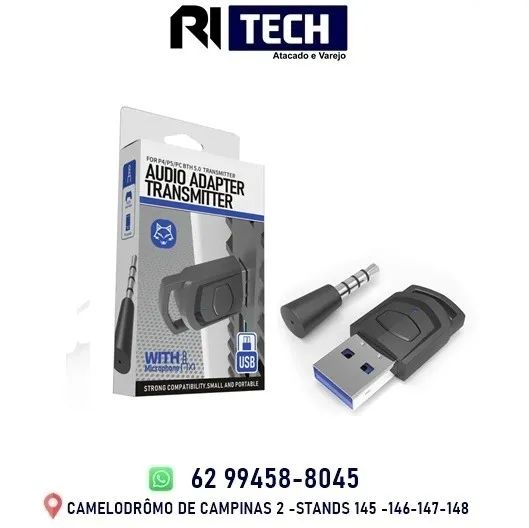 Adaptador Transmissor De Áudio Bluetooth 5.0 Para Ps5 Ps4 Pc
