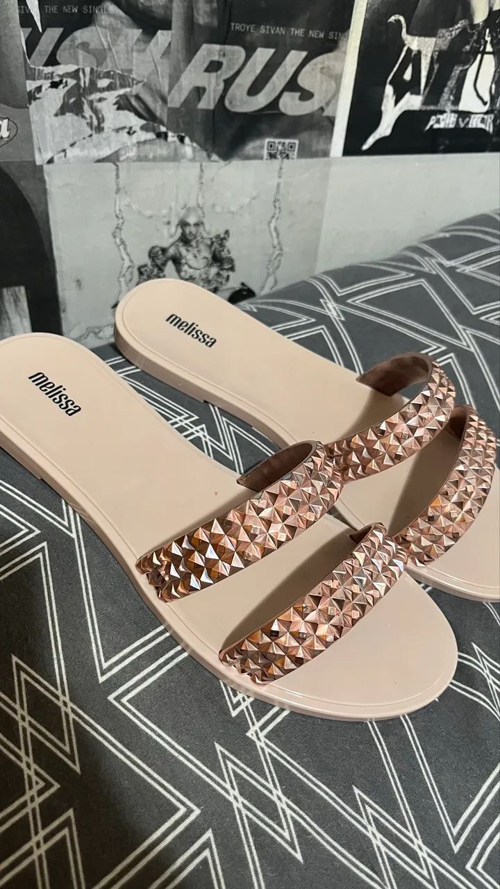 rasteirinha melissa bling rosa nude  - Foto 2