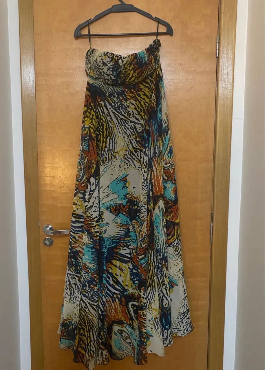 Vestido longo estampado 