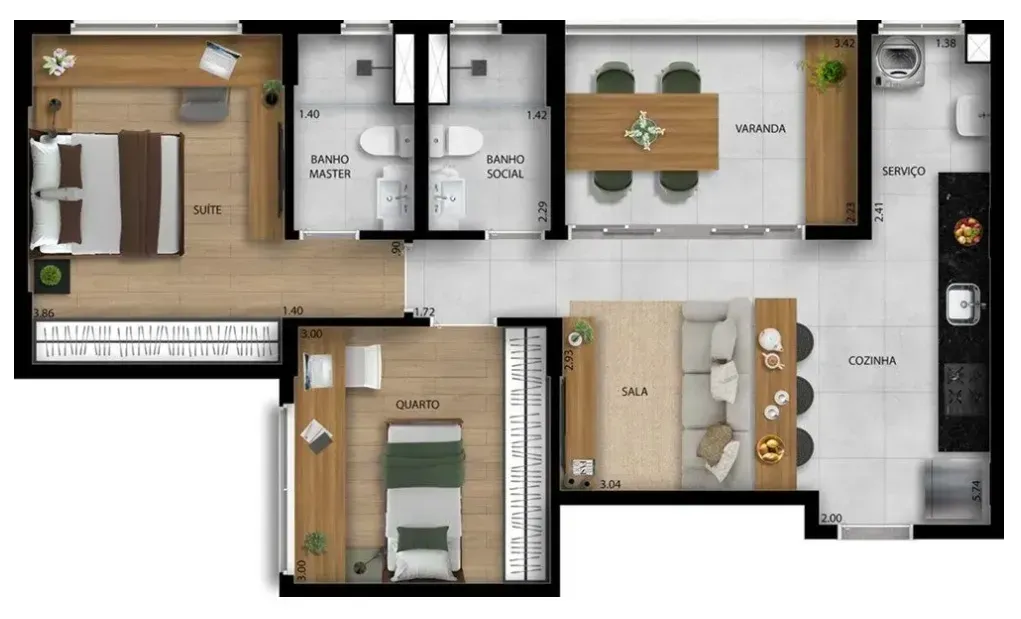 PLANTA 65m²
