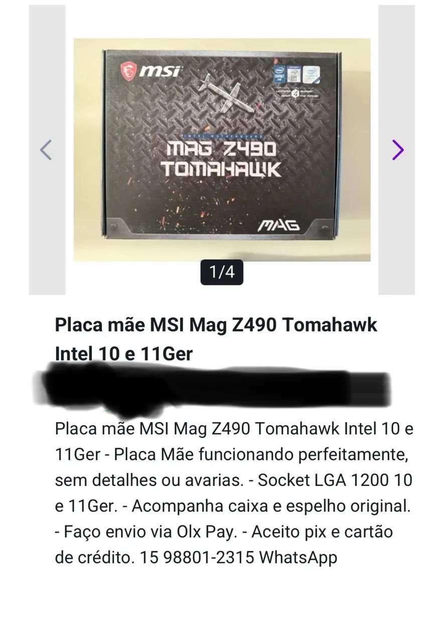 Placa mae msi z490 + processador i7 10 geração  - Foto 3