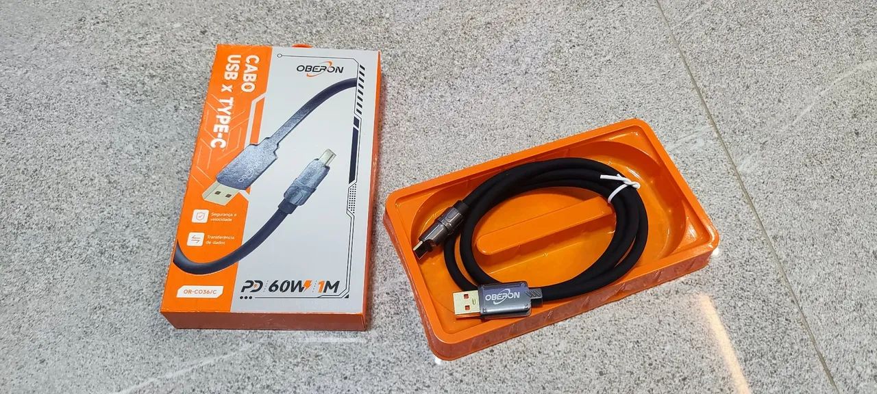 Cabo USB tipo c 60w 1 metro, já é o menor preço  - Foto 2