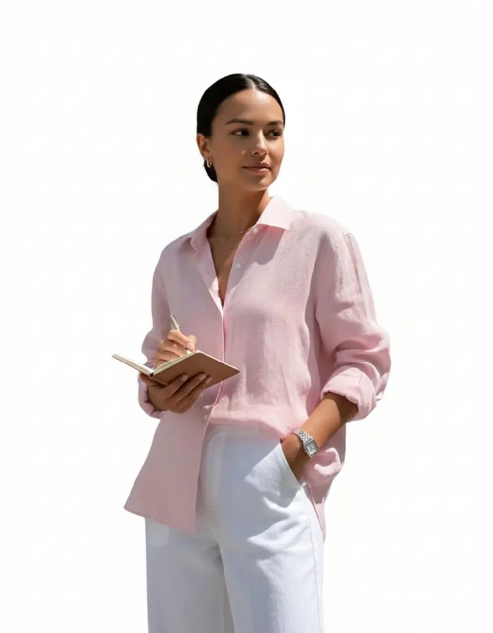 camisa feminina manga longa viscomida rosa bebê