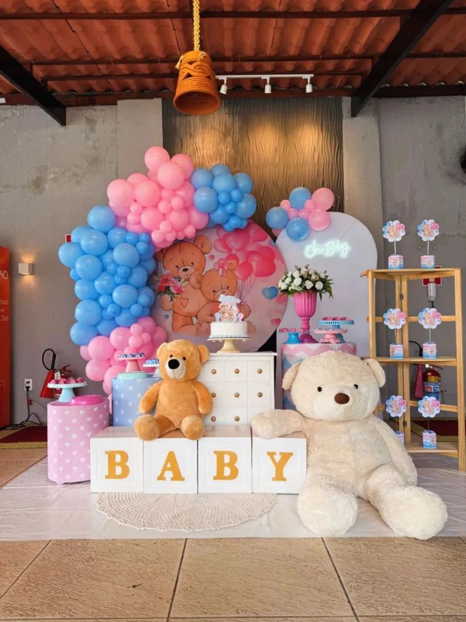 Decoração chá revelação fraldas - Foto 4