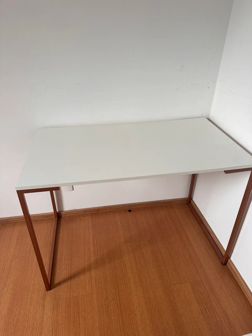 Mesa de escritório estilo industrial (branco e rose) - Foto 4