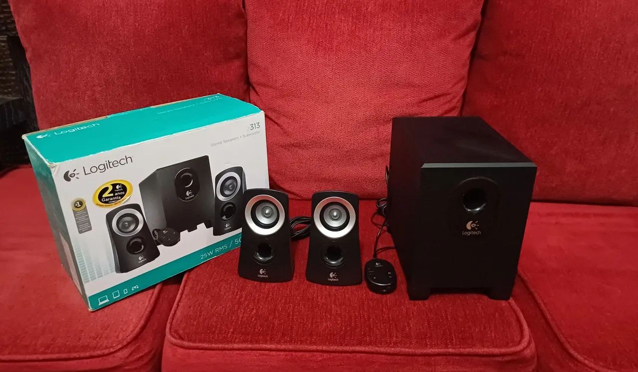 Caixa de som logitech Z313 com subwoofer COM DEFEITO 