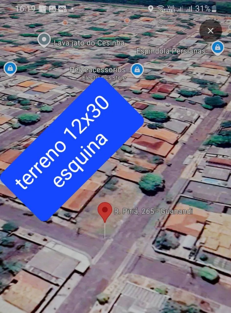 Terreno de esquina 12x30 guanandi 