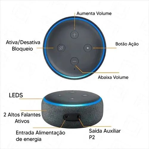 Alexa Echo Dot 3ª Geração Amazon Cor Preto - Foto 2