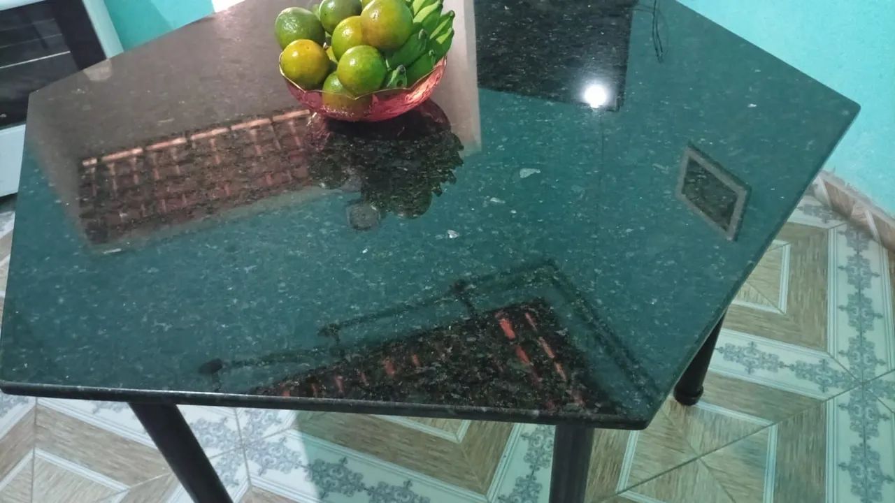 Mesa de mármore octogonal 6 lugares - Foto 4