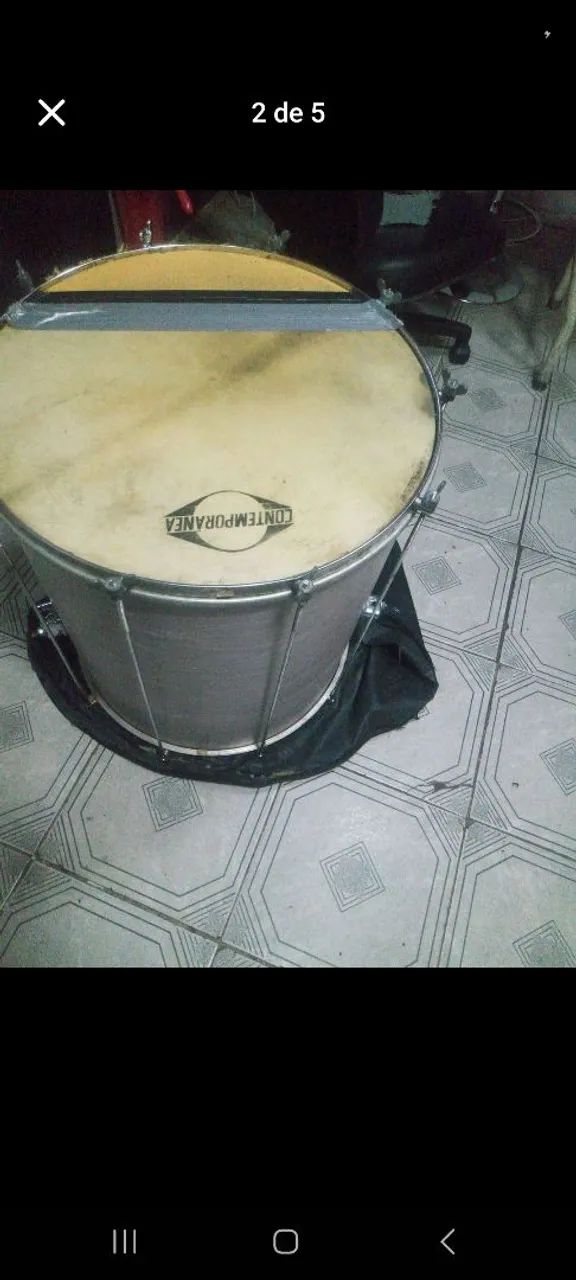 Surdo de 20 polegadas original contemporânea  precisa só o pedestal  - Foto 5