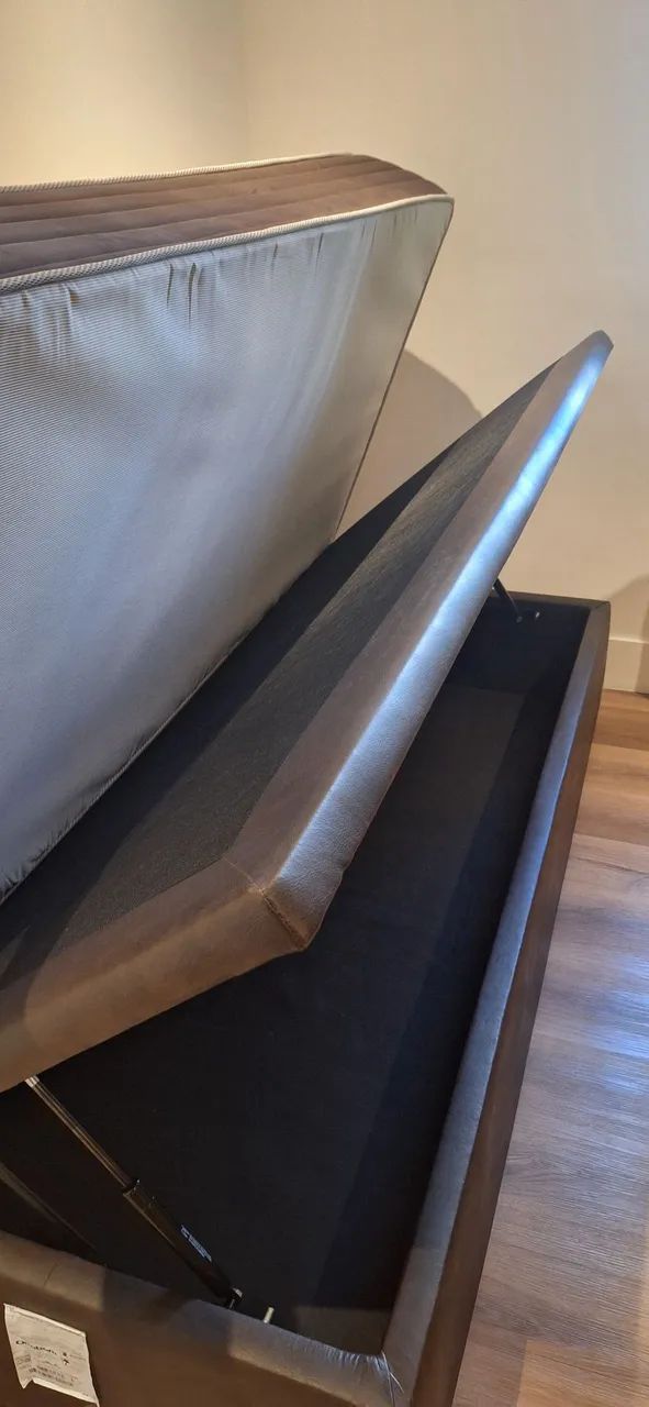 Cama solteiro, box baú em corino - Foto 3