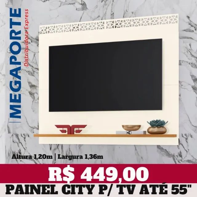 Painel para Televisão até 55 Polegadas 1,36m (Novo) Entrega Grátis!  - Foto 3