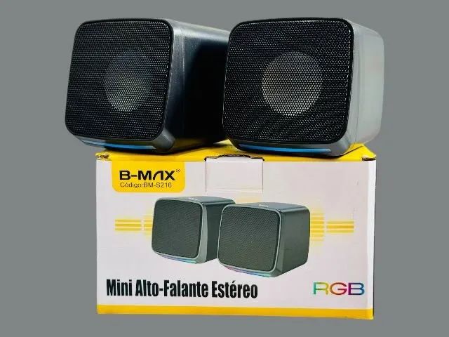 Caixa de Som para PC e Notebook RGB - B-MAX Mini Estéreo (Nova)