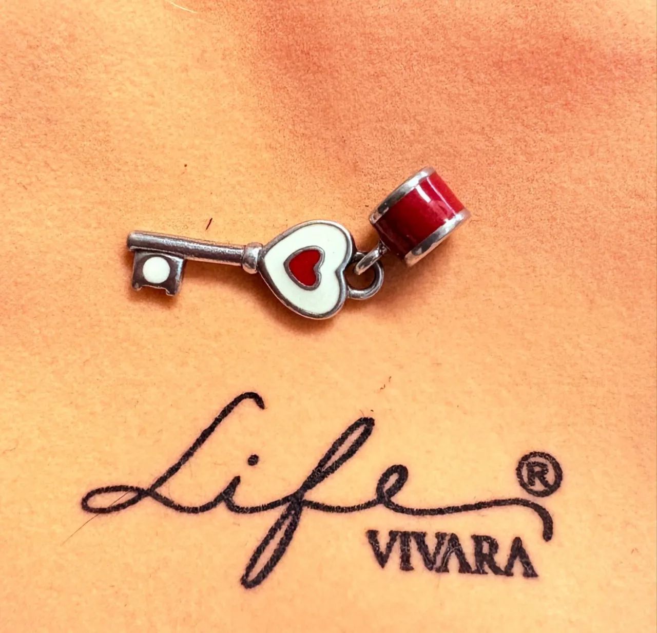 berloque chave coração amor vivara life prata 925