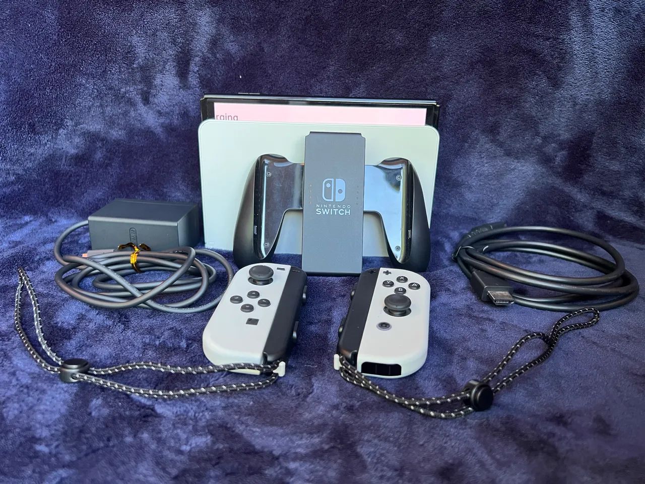 Nintendo Switch Oled Branco Completo Bloqueado Impecável (com Case) - Foto 5