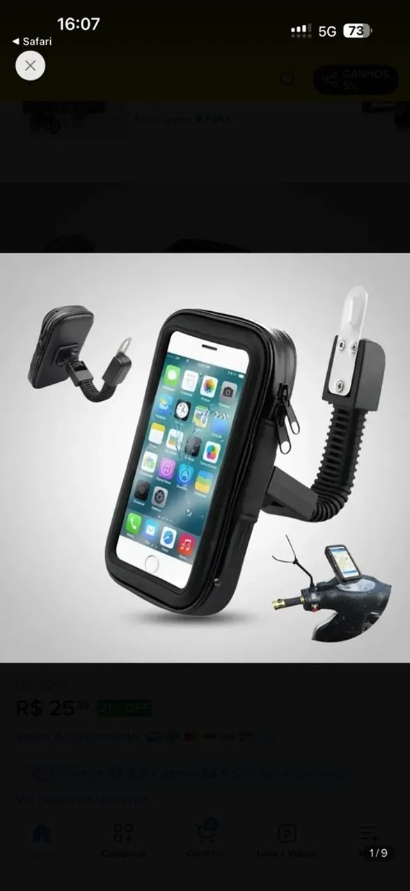Suporte de Celular Motor/ Bicicleta  excelente  - Foto 5