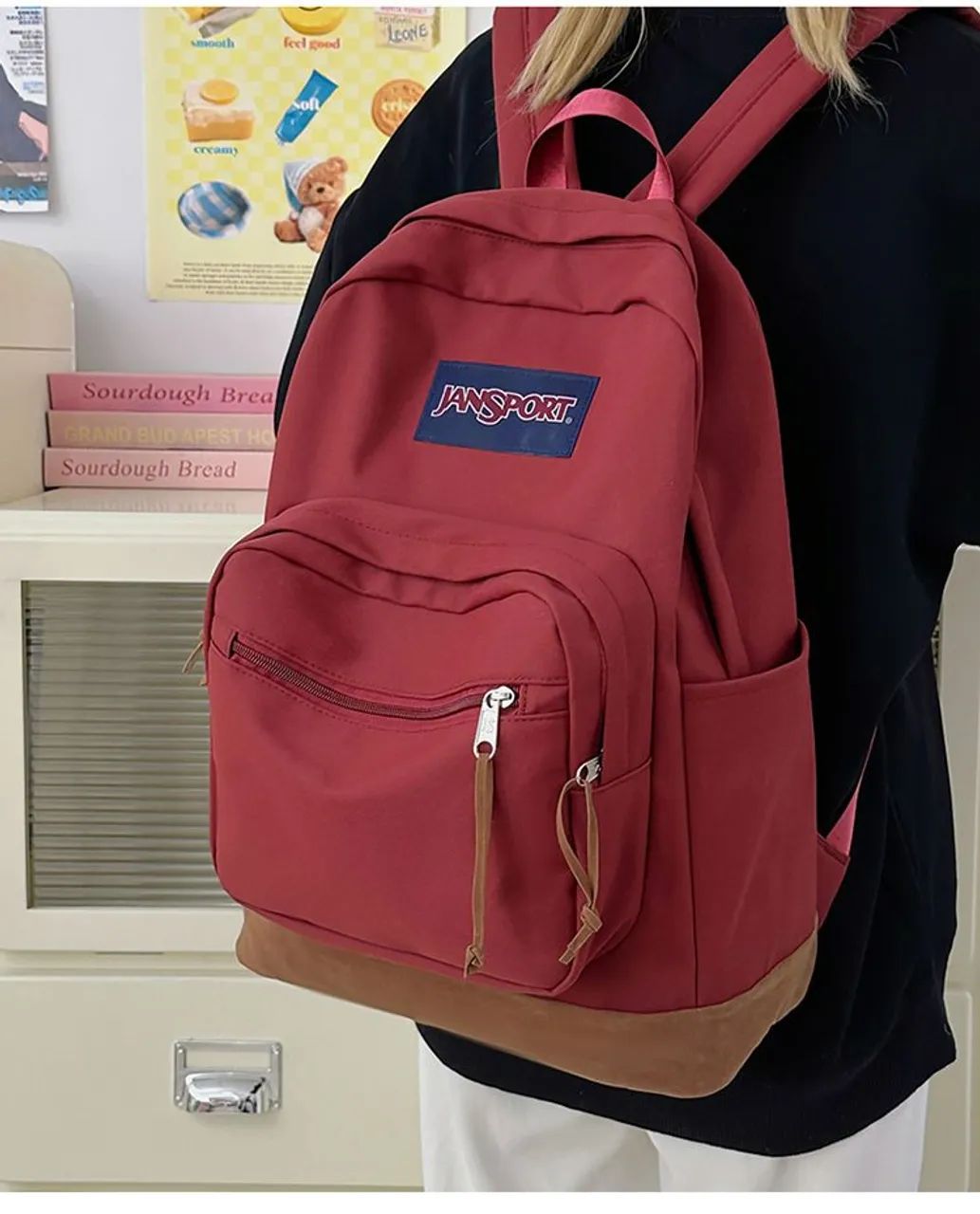 Mochila JanSport Right Pack Original 31L Russett Red Notebook 15 Polegadas - Foto 2