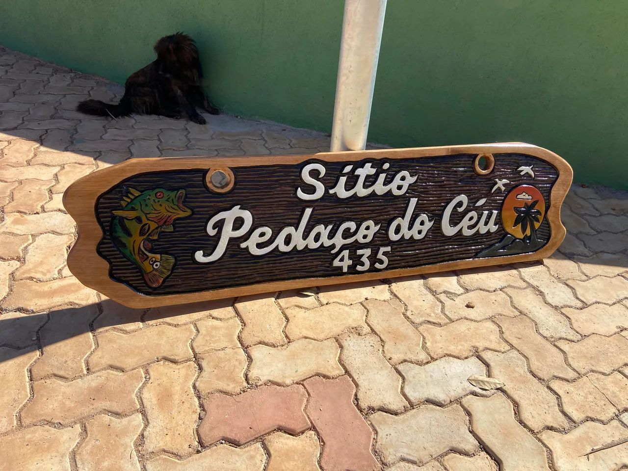 Placa entalhada em madeira maciça  - Foto 4