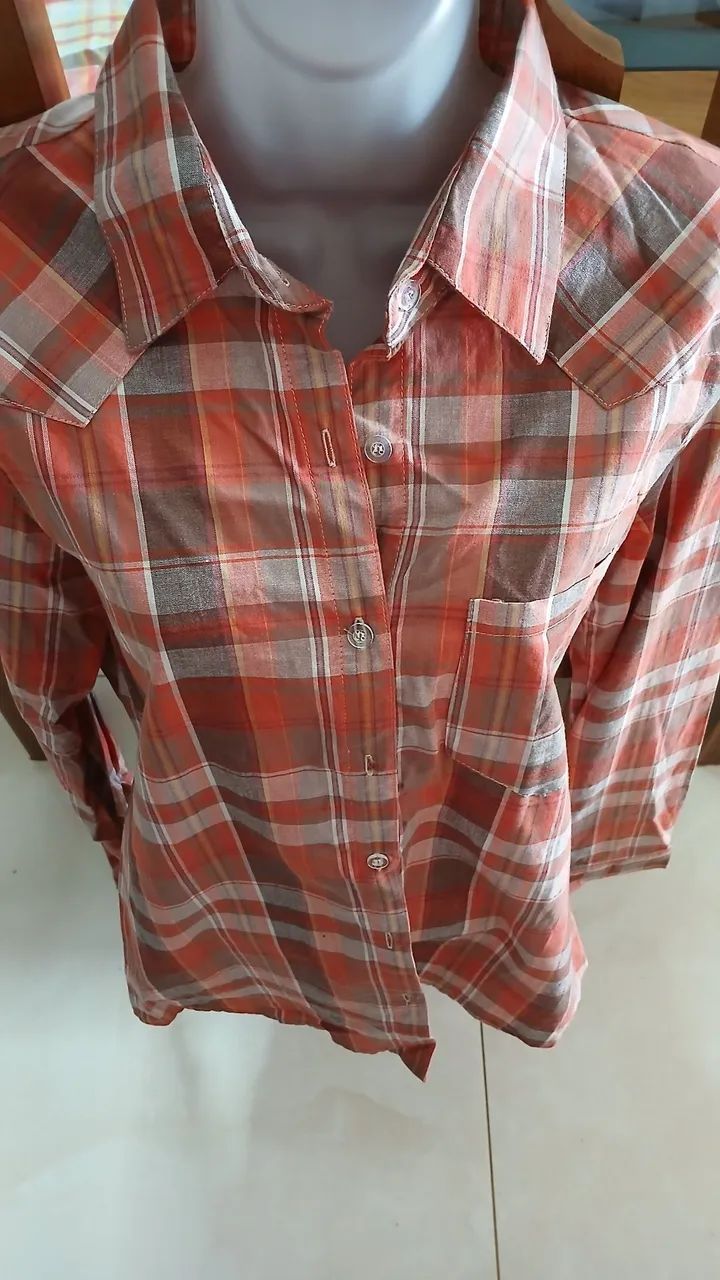 Camisa xadrez linda feminina - Foto 3