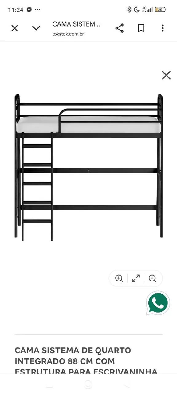 CAMA BELICHE INTEGRADA COM ESCRIVANINHA - Foto 3