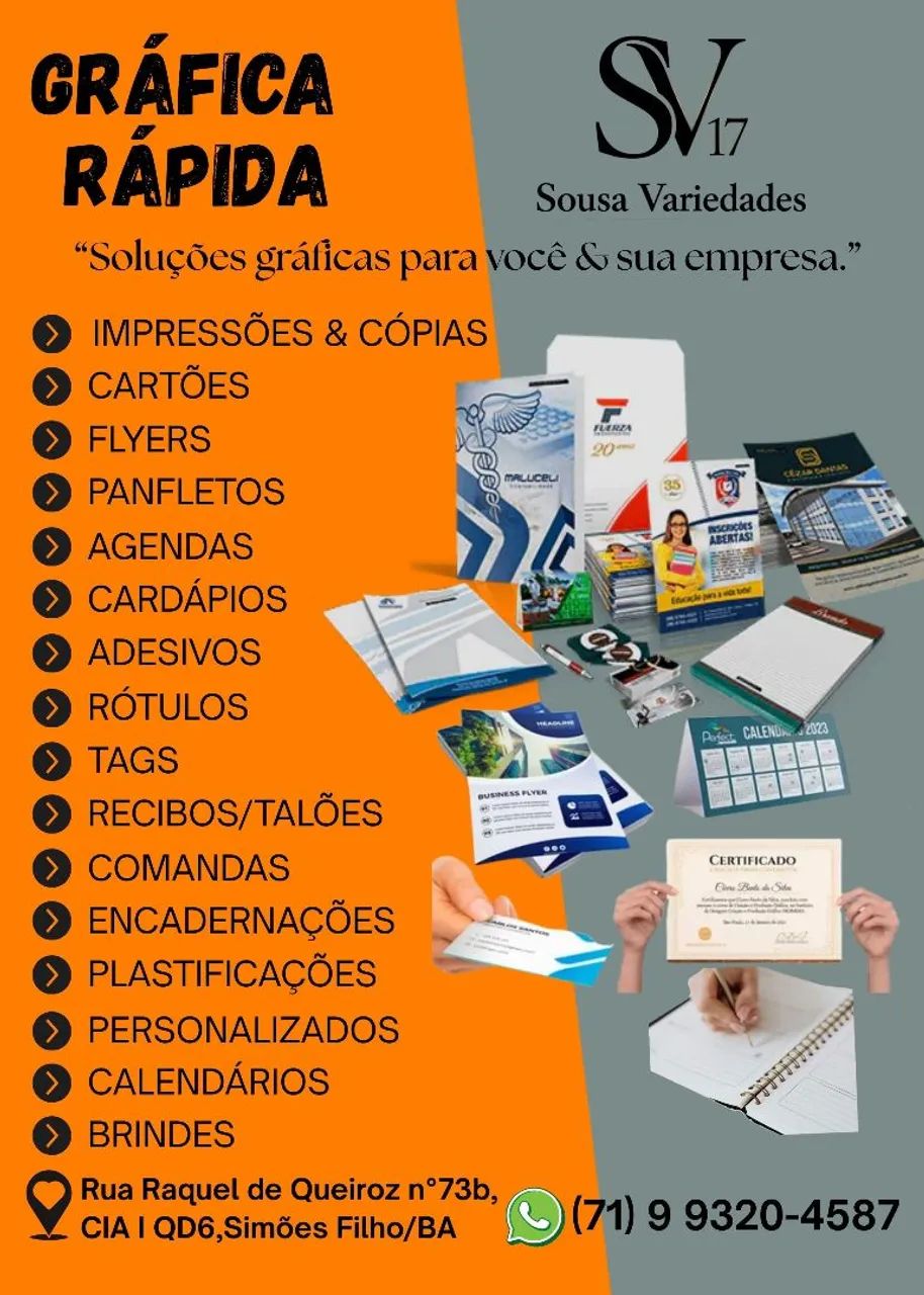 Gráfica rápida pra você e sua empresa!