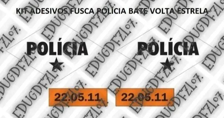 Kit de Adesivos Fusca Polícia Bate e Volta Estrela  - Foto 2