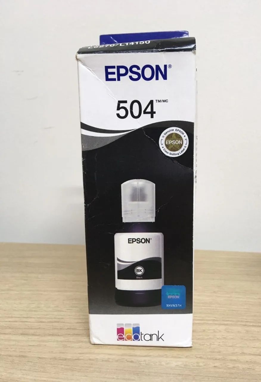 Refil Tinta Epson T504 Preto - T504122 - Original - LACRADO