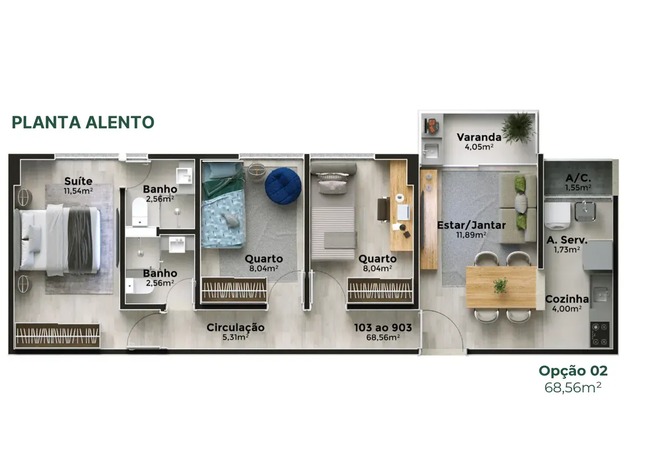 PLANTA 68m²