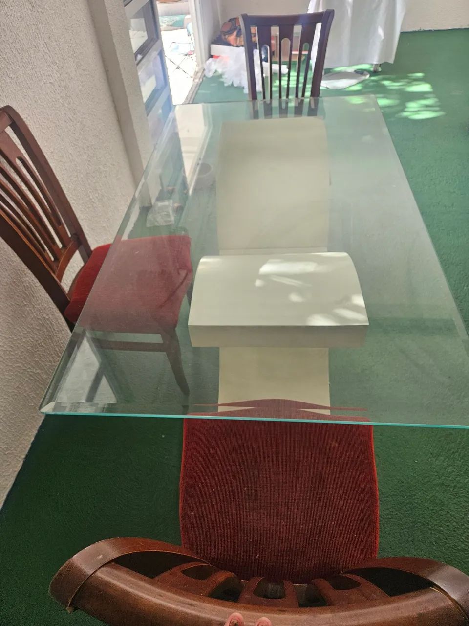 Mesa de jantar,6 lugares .Vidro e madeira. - Foto 2