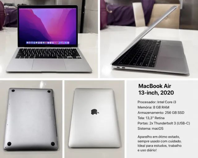 MacBook Air 13 2020 Retina 256GB SSD 8GB RAM - Excelente Estado