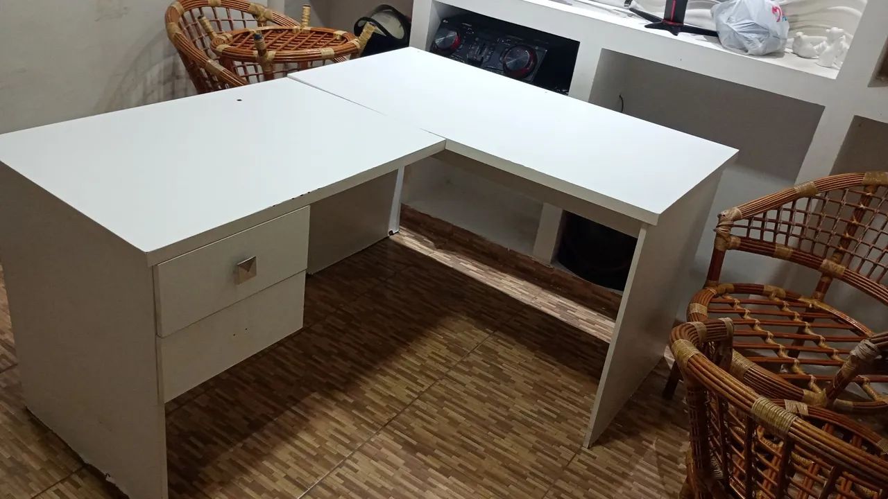Mesa em L MDF escritório 422991875571066884