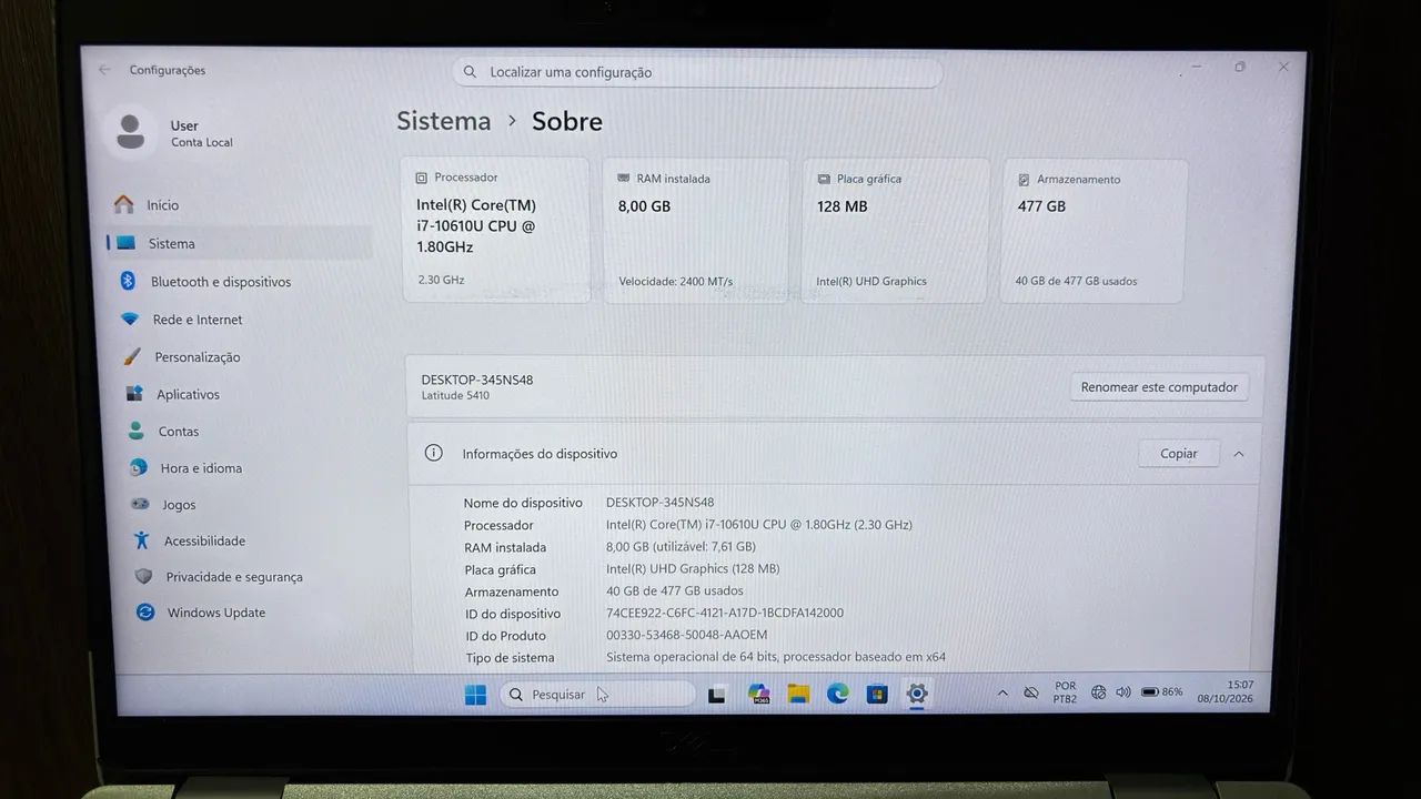 Notebook Dell i7 Latitude 5410 - Foto 5